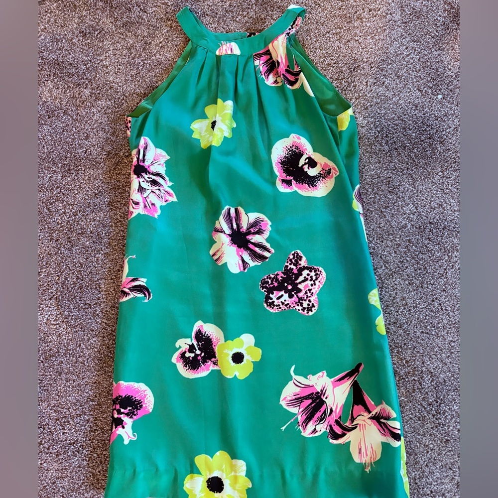 J. Crew Green Floral Dress